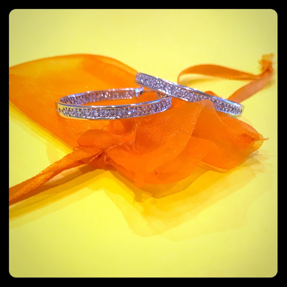 Inside out Diamond hoop earrings.