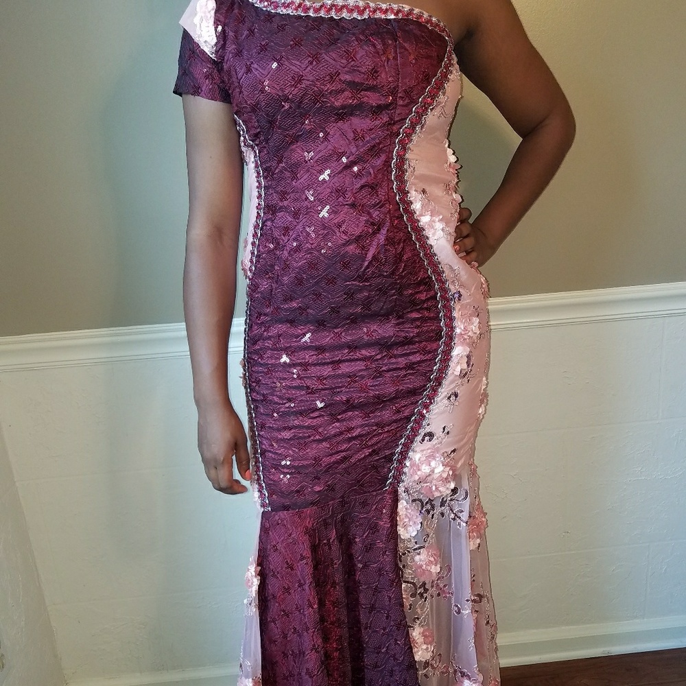 Custom lace ballroom dress