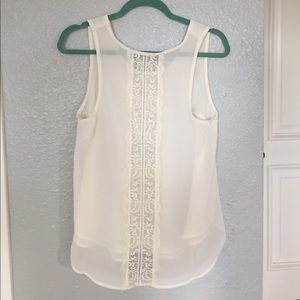 Cream lace sleeveless top