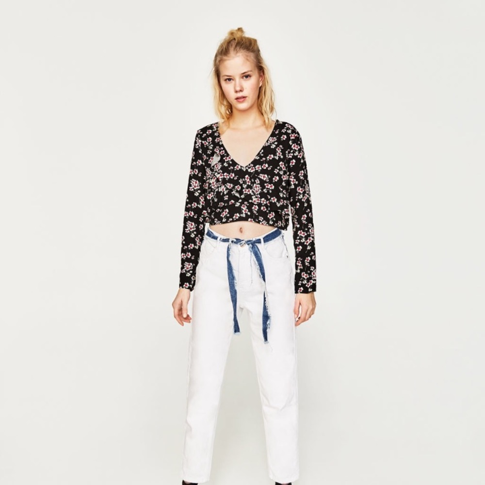 Zara 🌺 printed crop top