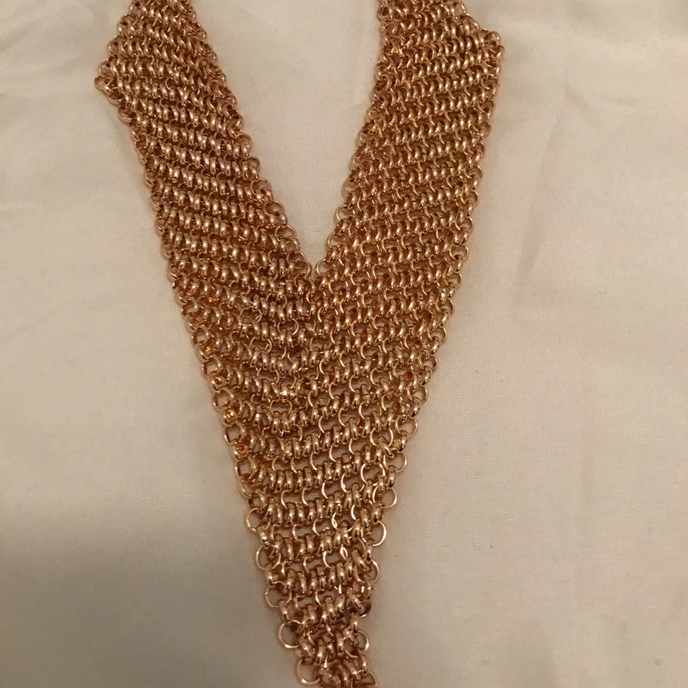 NY&CO Deep V Neck gold necklace