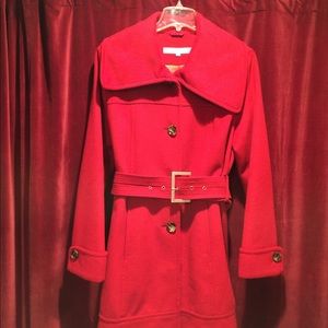 Kenneth Cole Reaction Red Wool Coat