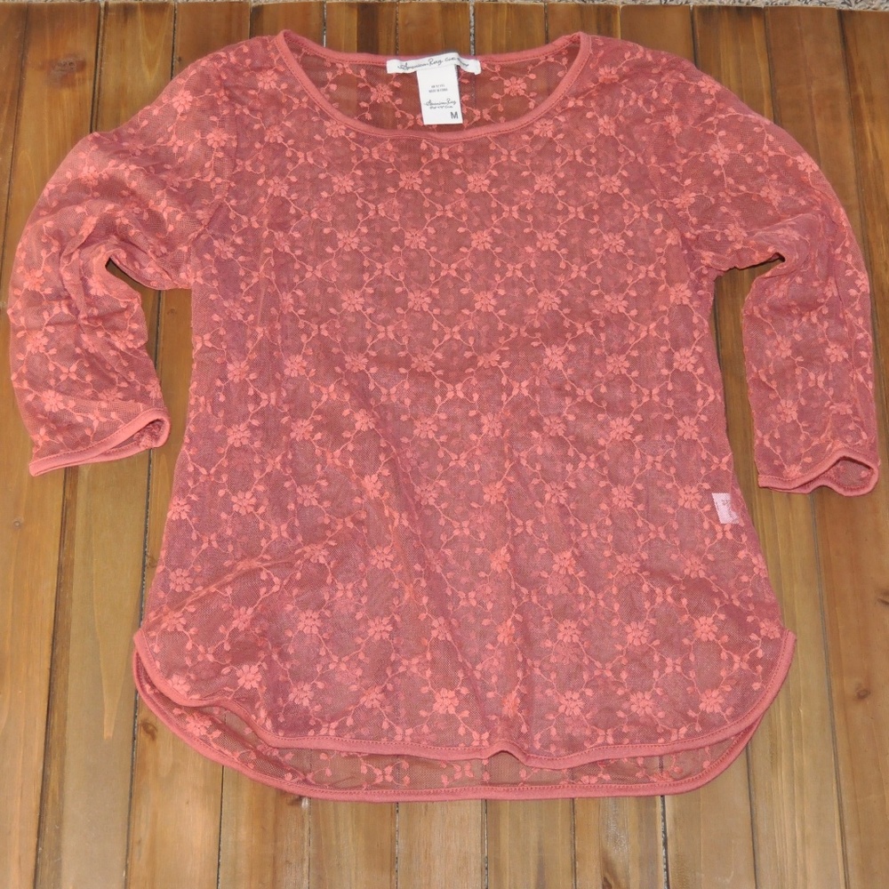 Ladies Sheer Top, 3/4 Sleeves