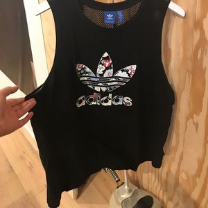 Adidas trefoil tank with mesh back
