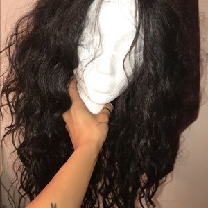 Curly human hair blend wig