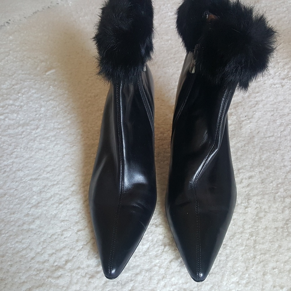 Donald Pliner NEW leather boots with fur Size 7.5M