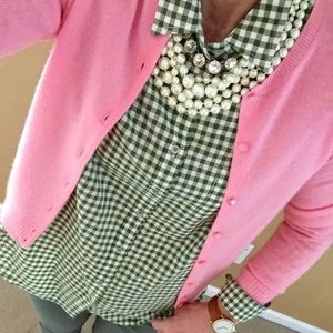 JCrew green gingham cotton size 12 long sleeve