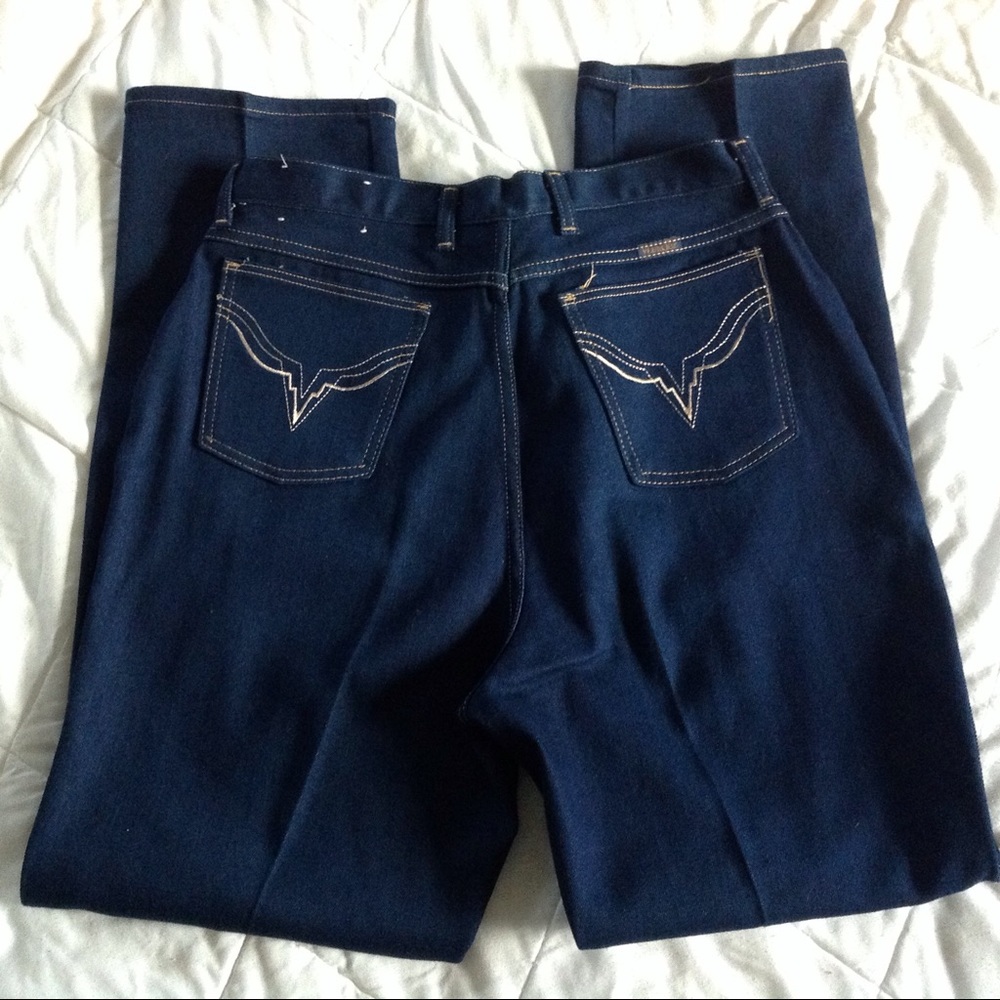 1970s high waisted WRANGLER dark jeans