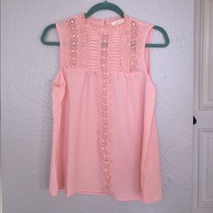 Pink sleeveless top