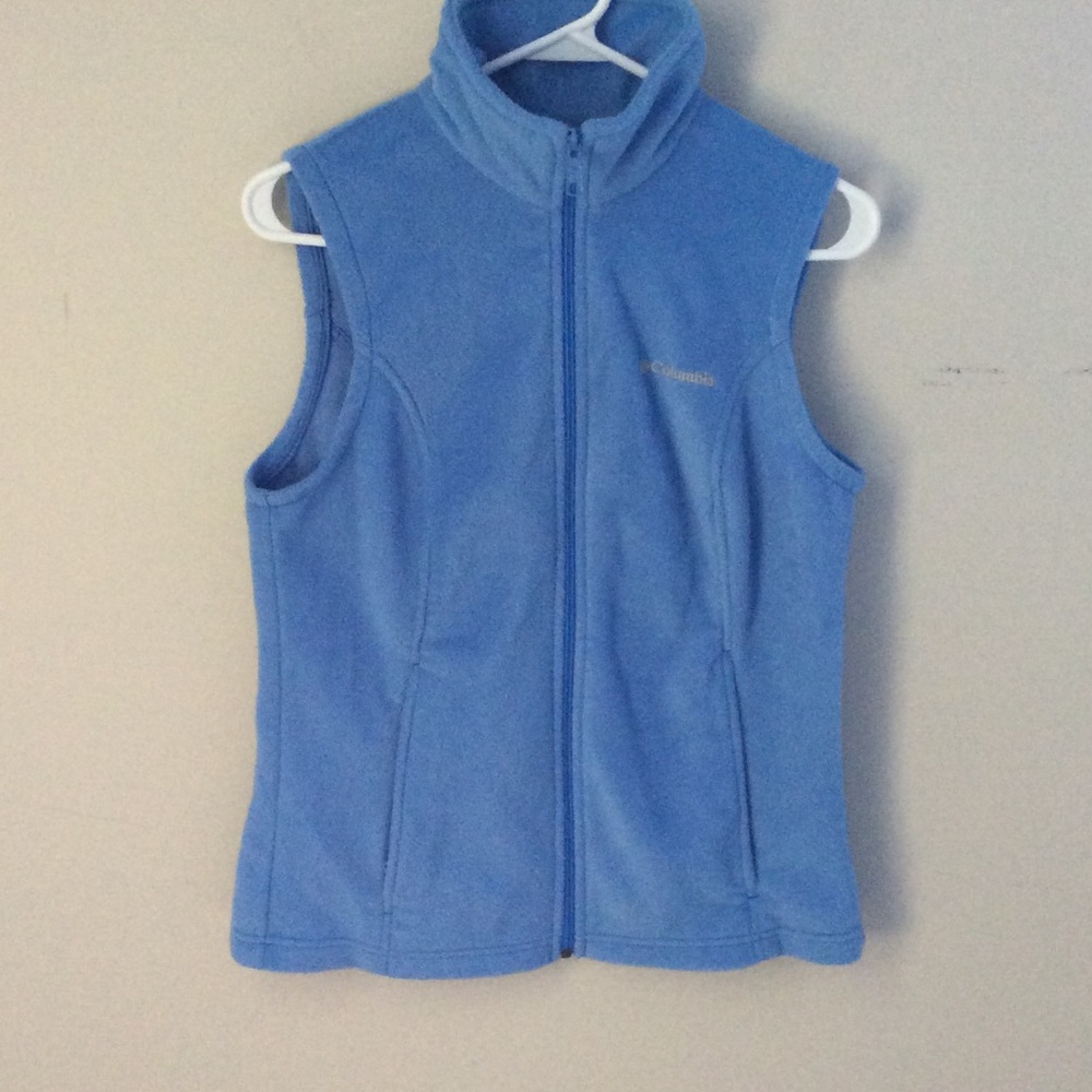Columbia blue fleece zip up vest.
