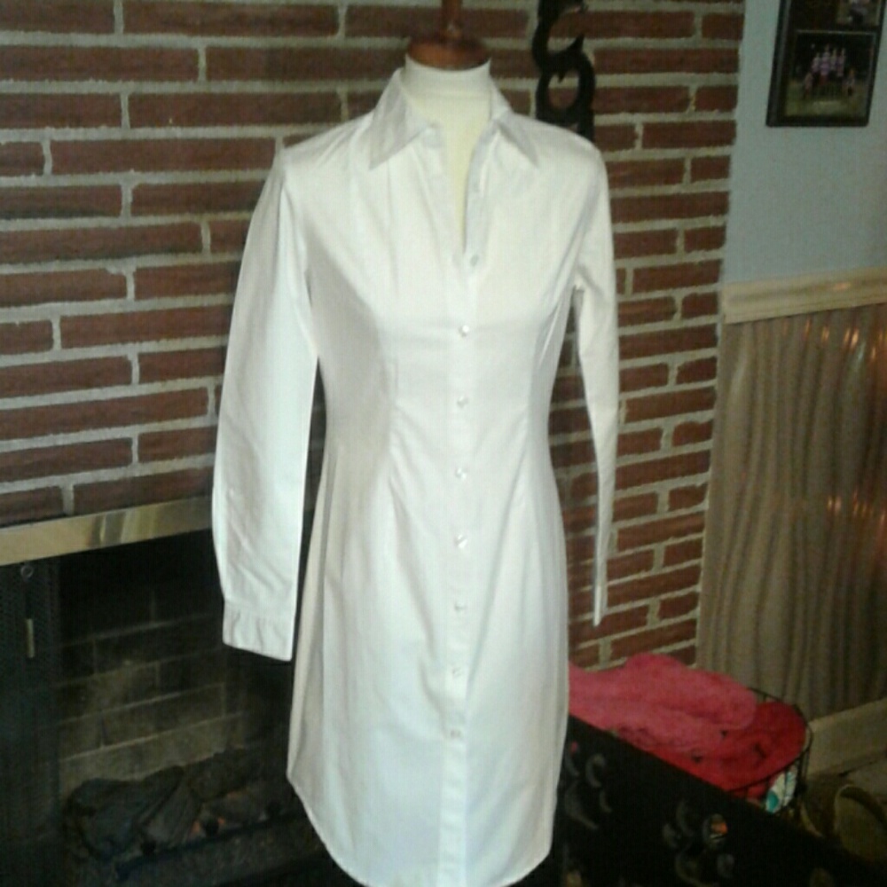 Long Tailored White Dress Shirt