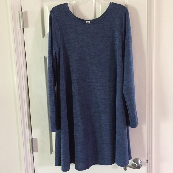 ❌SOLD❌Textured Azul Blue Swing Dress - Picture 3 of 5