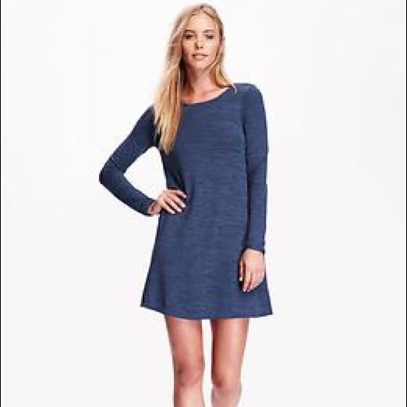 ❌SOLD❌Textured Azul Blue Swing Dress - Picture 2 of 5