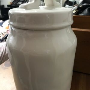 White canister jar