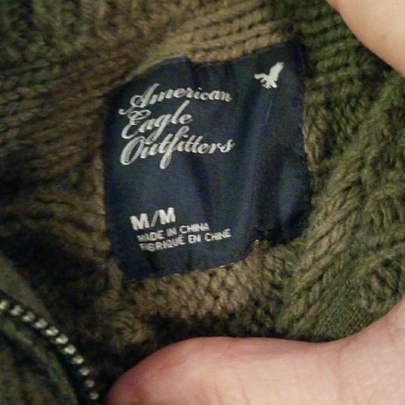 Pre owned cozy olive green cardigan sweater - Picture 3 of 4