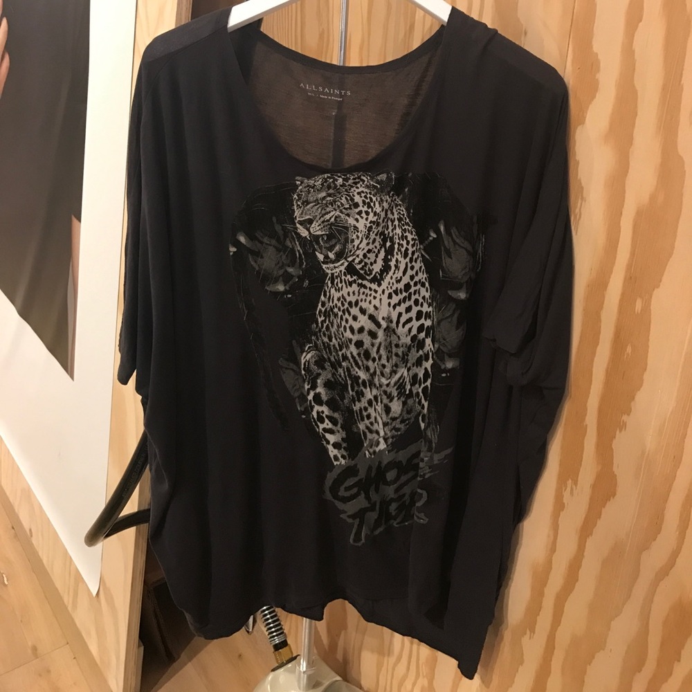 All Saints Ghost Tiger drapey T Shirt