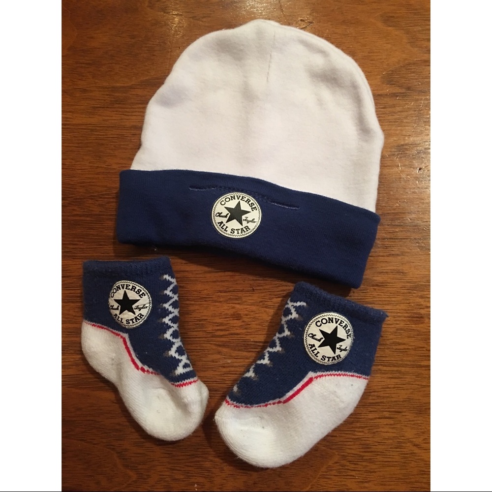 Converse Baby hat and booties