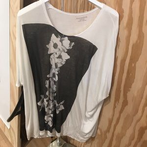 All Saints Drapey tee with floral graphic