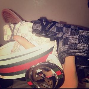 Gucci and 2 Louis Vuitton belts