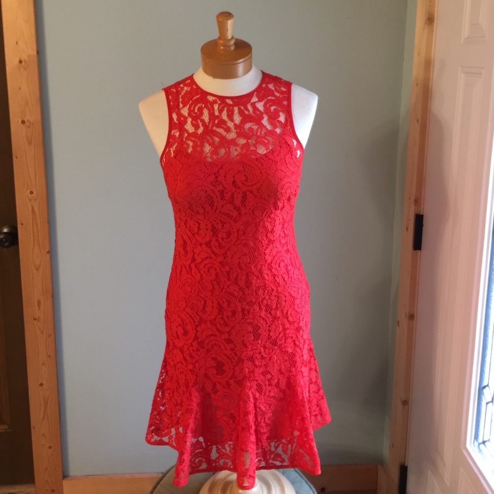 Michael Kors Red peplum dress sz 0-2