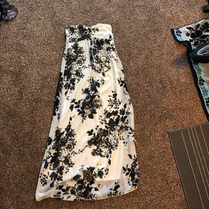 Floral Black and White Dress