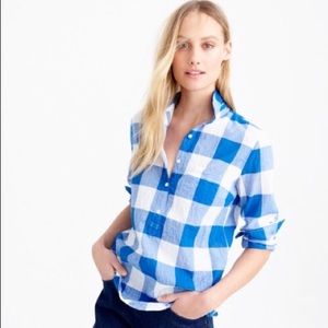 JCrew size 12 blue and white buffalo check shirt