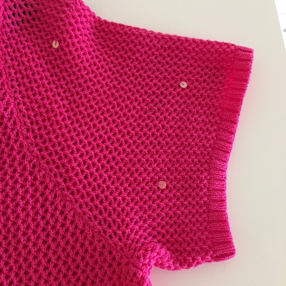 Quacker Factory Sequin Mesh Tunic Sweater Tank Top - Picture 3 of 6