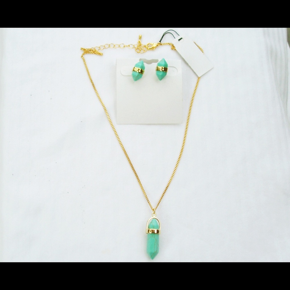 “Bullet” necklace & earring set