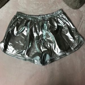 Silver Metallic Shorts
