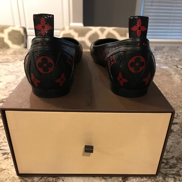Louis Vuitton Monogram Red Revival Flats - Picture 3 of 4