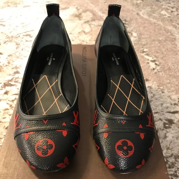 Louis Vuitton Shoes - Louis Vuitton Monogram Red Revival Flats