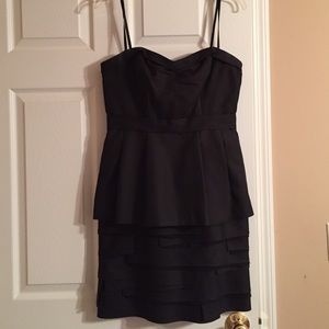 Bcbg MaxAzria Black Layered Peplum Cocktail Dress