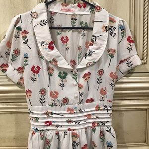 White Floral Dress with Vintage Flair