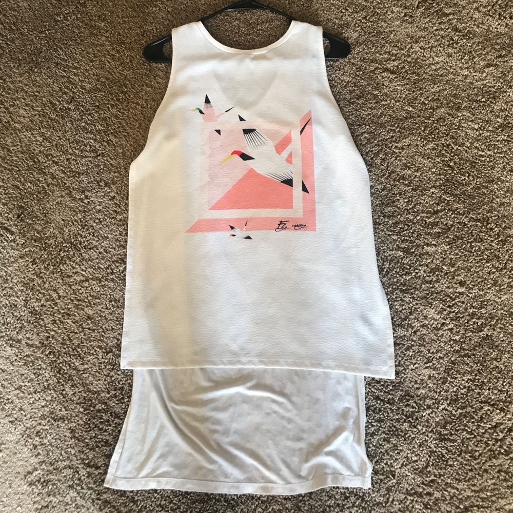 Long graphic tank top