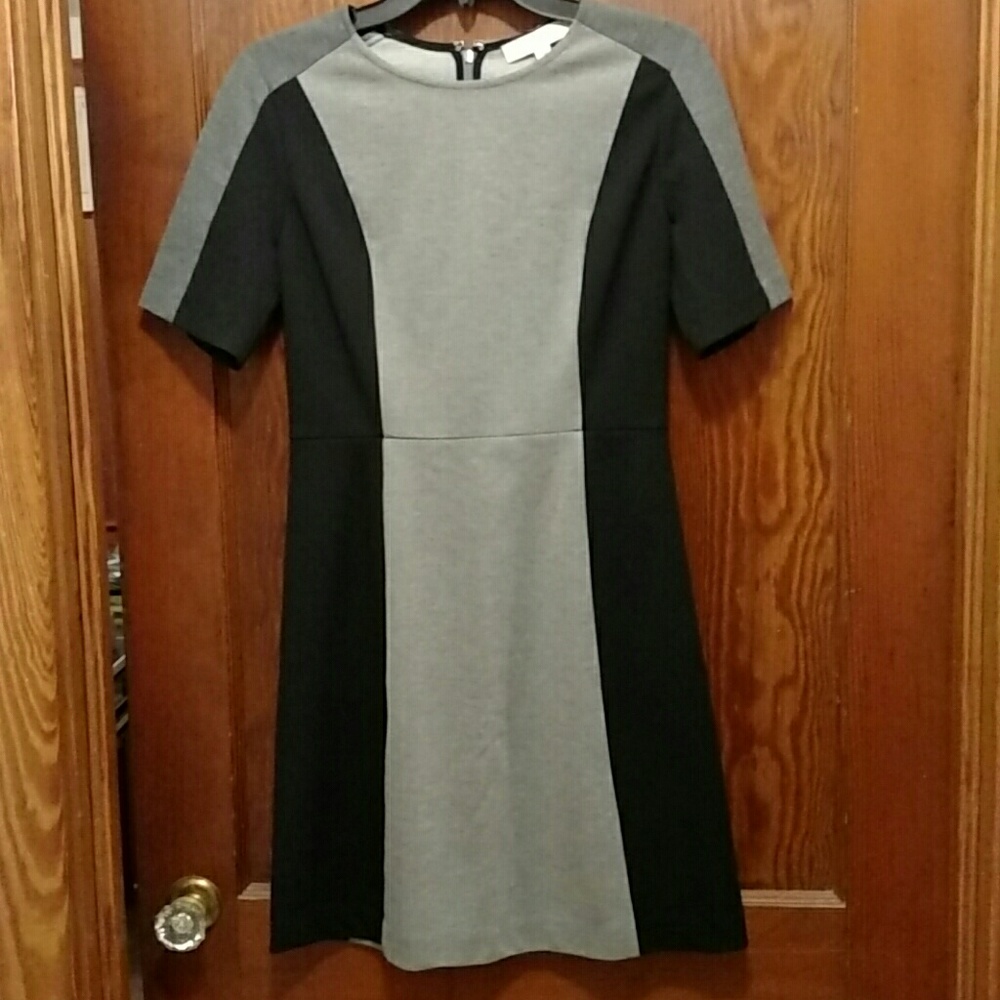 NWT LOFT black and gray ponte dress