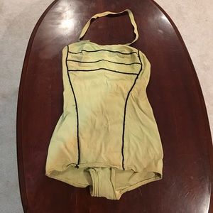 Vintage 50's 60's green one-piece swimsuit