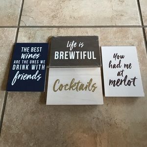 Mini bar cart signs