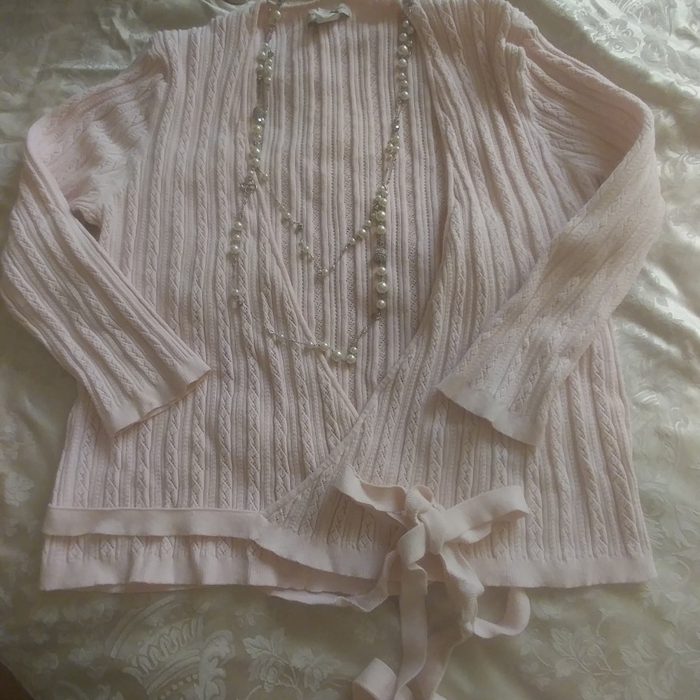 Pink wrap around sweater