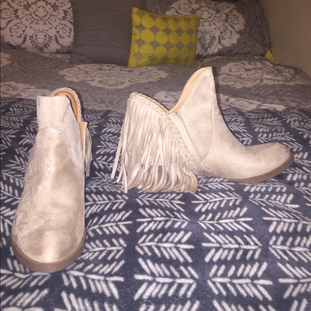 BRAND NEW suede booties never worn!