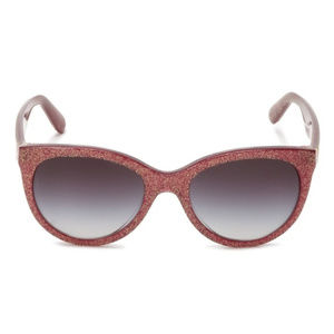 Dolce & Gabbana Glitter Round Sunglasses in Red