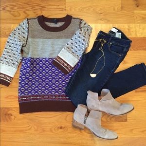 J Crew warmspun Fair isle sweater
