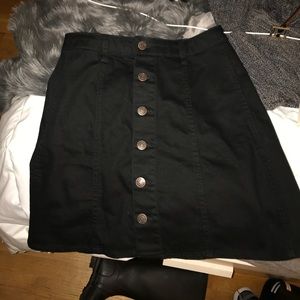 Black button up skirt