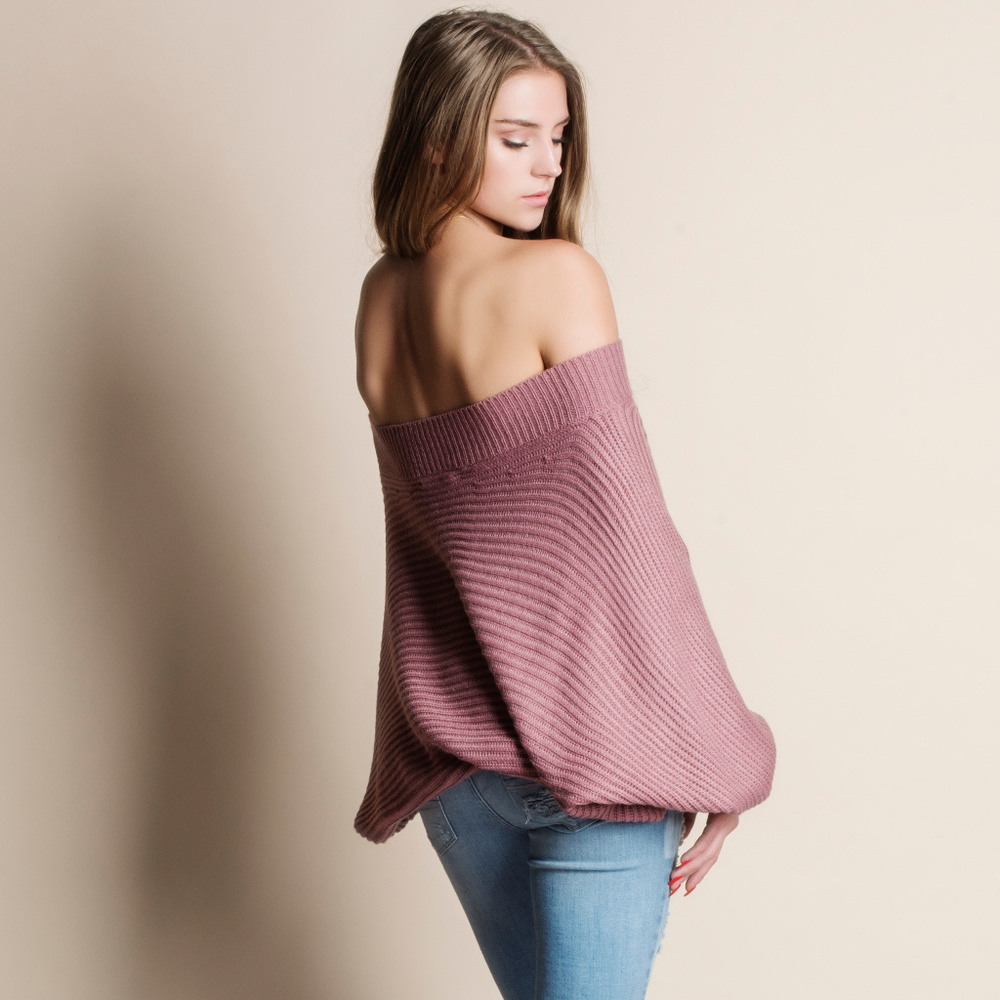 Off Shoulder Oversized Sweater - Picture 3 of 3