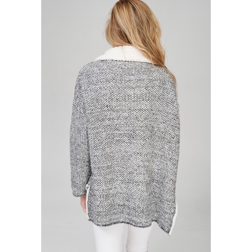  Asymmetrical Sweater Moto Jacket - Picture 6 of 6
