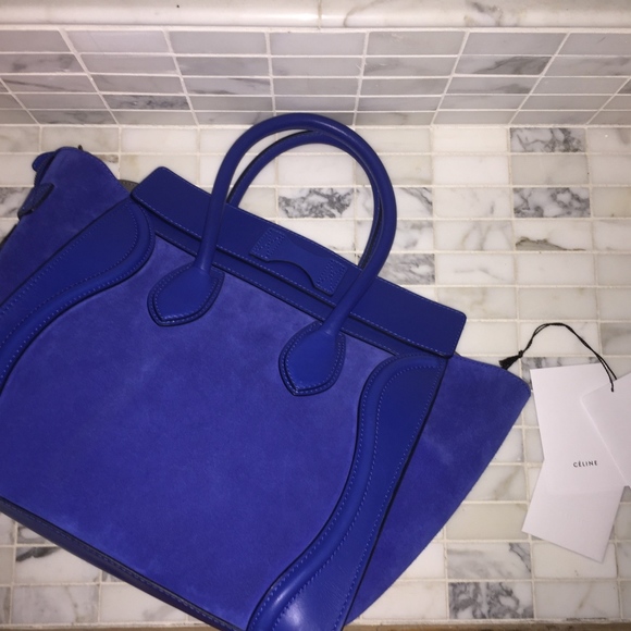Celine Mini Luggage Bag Cobalt Blue Suede - Picture 3 of 6
