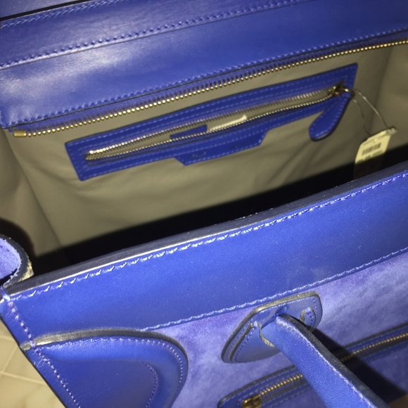 Celine Mini Luggage Bag Cobalt Blue Suede - Picture 5 of 6