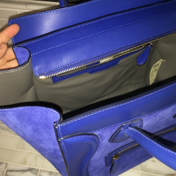 Celine Mini Luggage Bag Cobalt Blue Suede - Picture 4 of 6