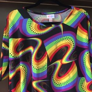 Lularoe XS Irma Tunic Rainbow Multi-color