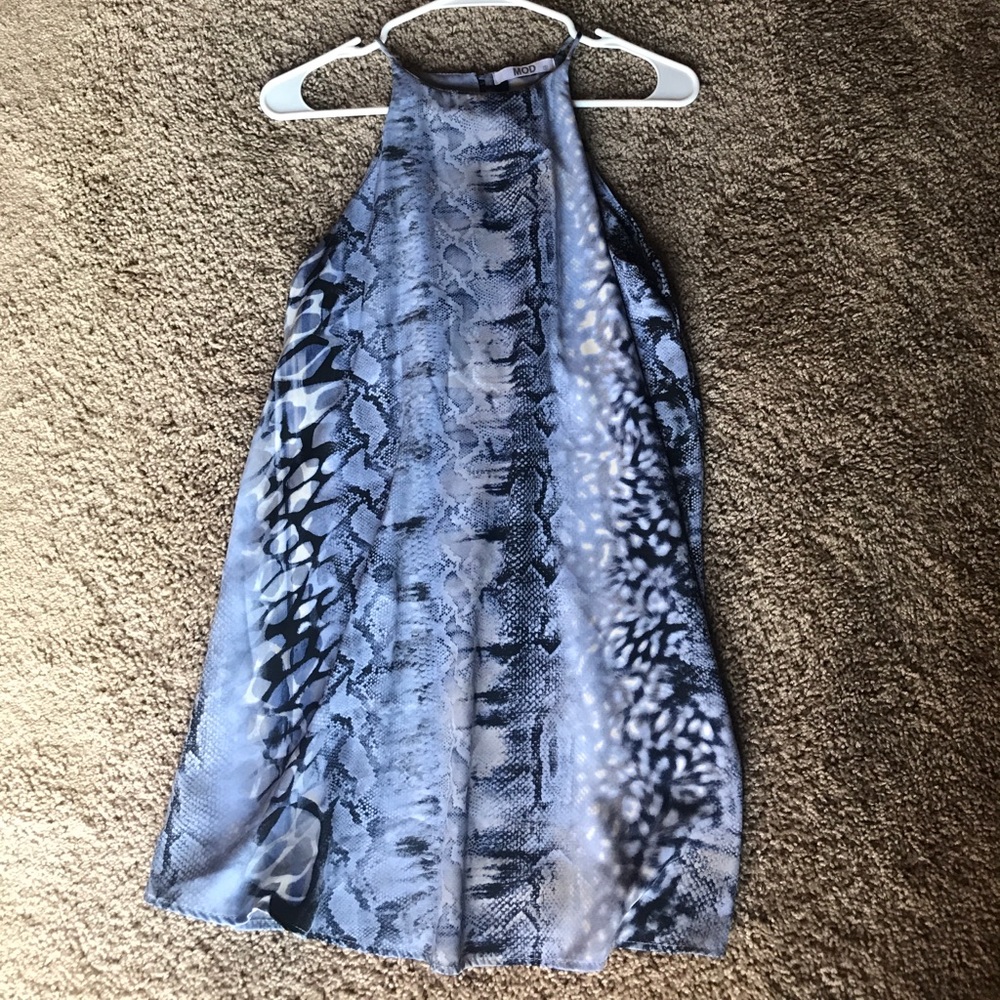 Blue animal print dress