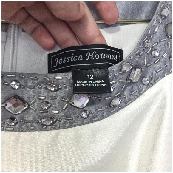 Jessica Howard Silver Ruffled Dress - Picture 2 of 6